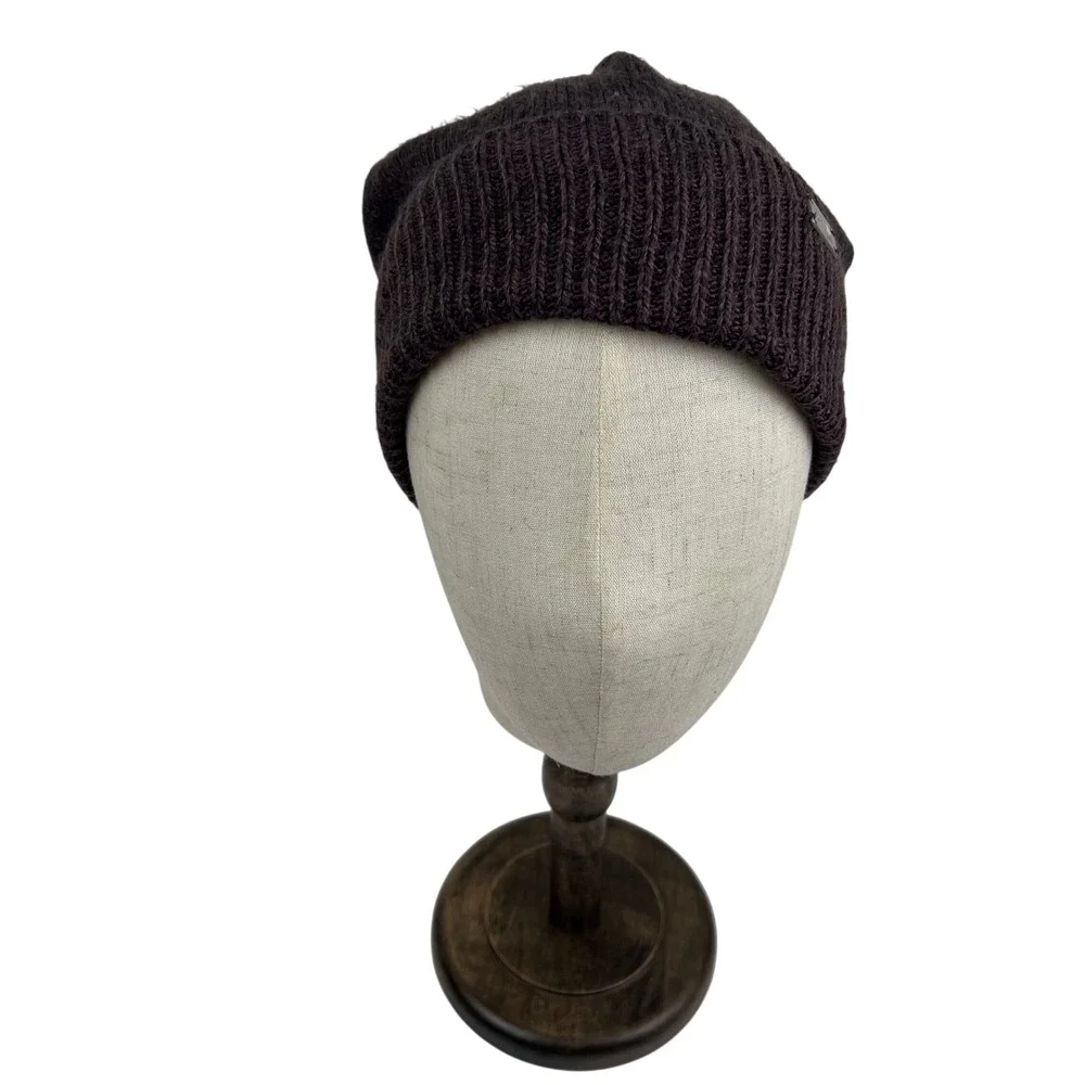 The‎ North Face Womens Marled Knit Cuffed Beanie Purple Metal Logo  One Size